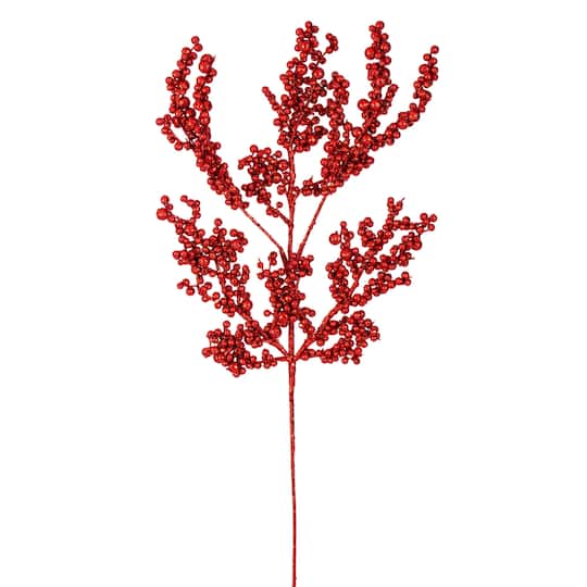 Vickerman 14" Red Christmas Glitter Berry Picks, 3ct. in Christmas Red | Michaels®